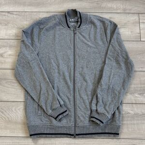 A/X - Armani Exchange Men's Full-Zip Up Crewneck Sweater, Logo Front size Large